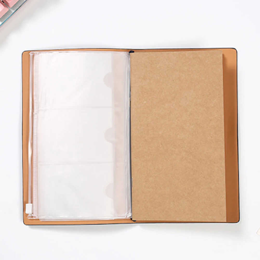 PU Leather Loose Leaf Notebook Traveler Journal Diary Portable Travel Notepad Diary Notebook Pen Holder Record Book Stationery