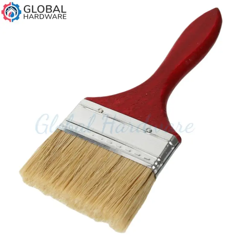 

Кисти-ручки с щетиной для покраски, стен и мебели, красная ручка, удобная на ощупь, 3-дюймовая.