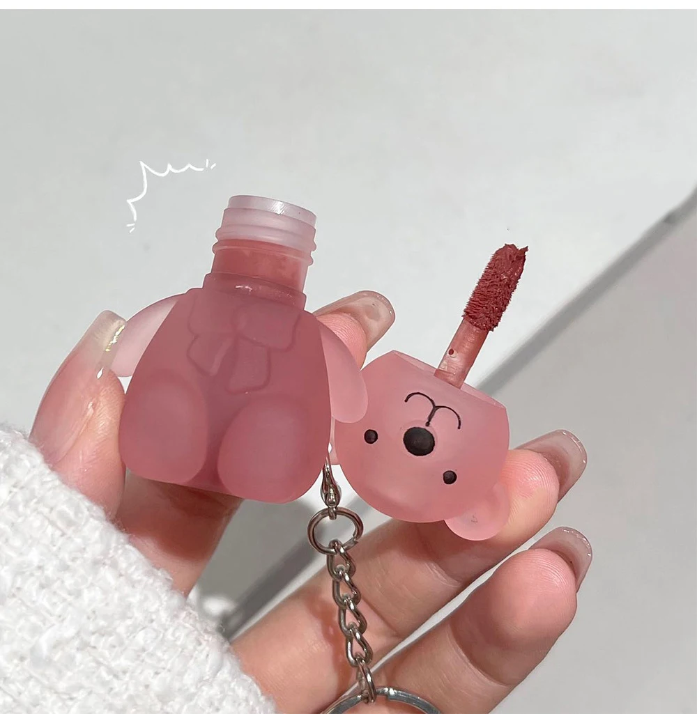 Art Value Cute Bear Velvet Lip Mud Soft Mist Whitening Silky Lip Glaze Low Saturation Tone Lipstick