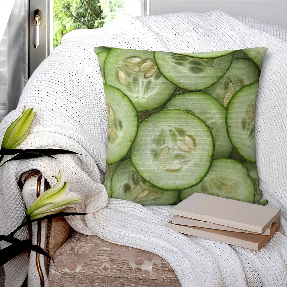 Cucumber Pillowcase Printed Cushion Cover Sofa Waist Pillow Pillow Cover