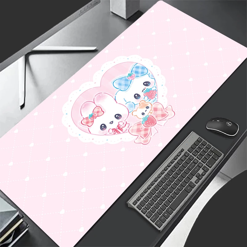 لوحة الماوس تصميم حصيرة مكتبية غير قابلة للانزلاق ملحقات أرنب الفراولة والألعاب حواف مخيطة للمنزل وللوحة ماوس الألعاب #5