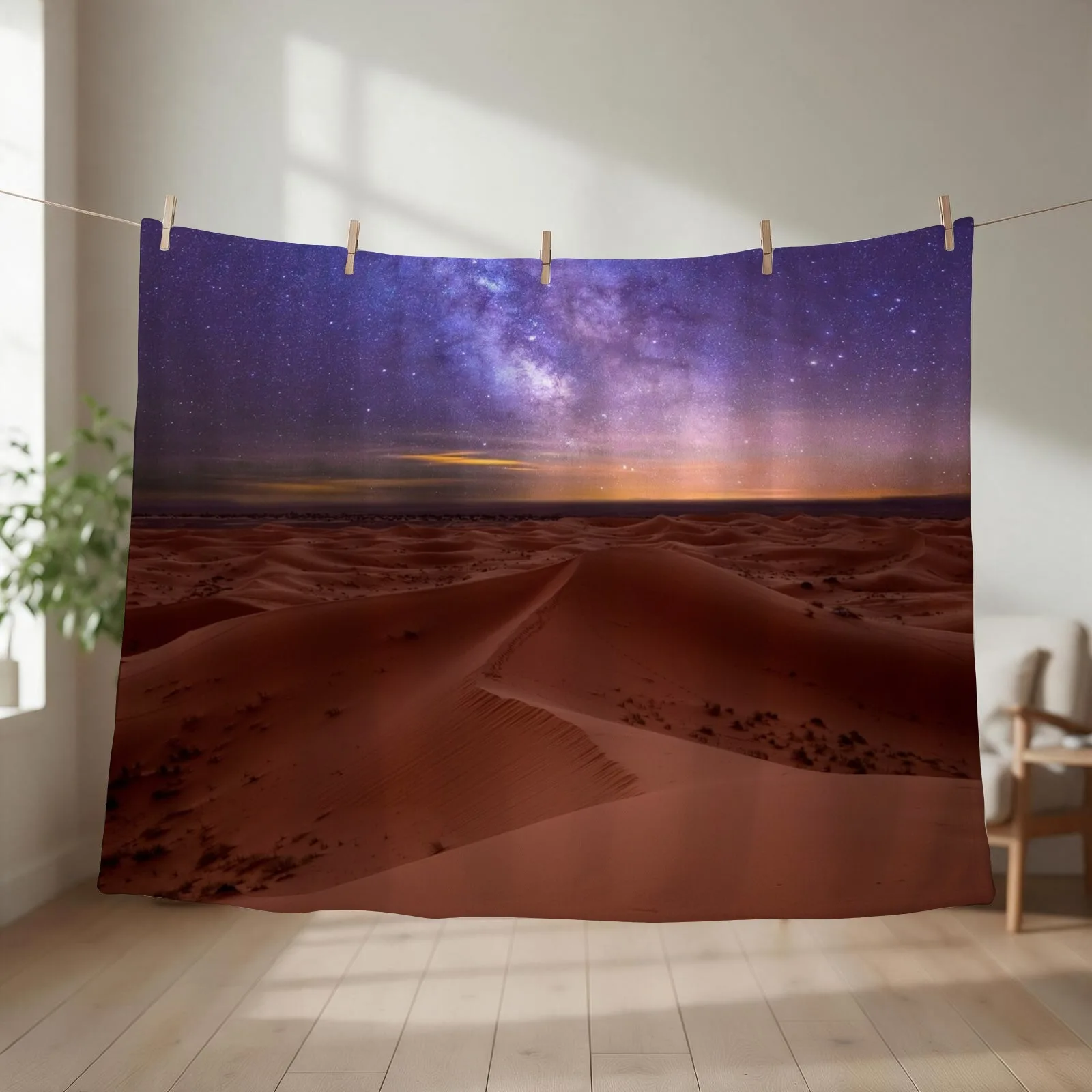 Sahara desert near Merzouga, Morocco at night Throw Blanket couch cozy soft plush fuzzy picnic outdoor blanket