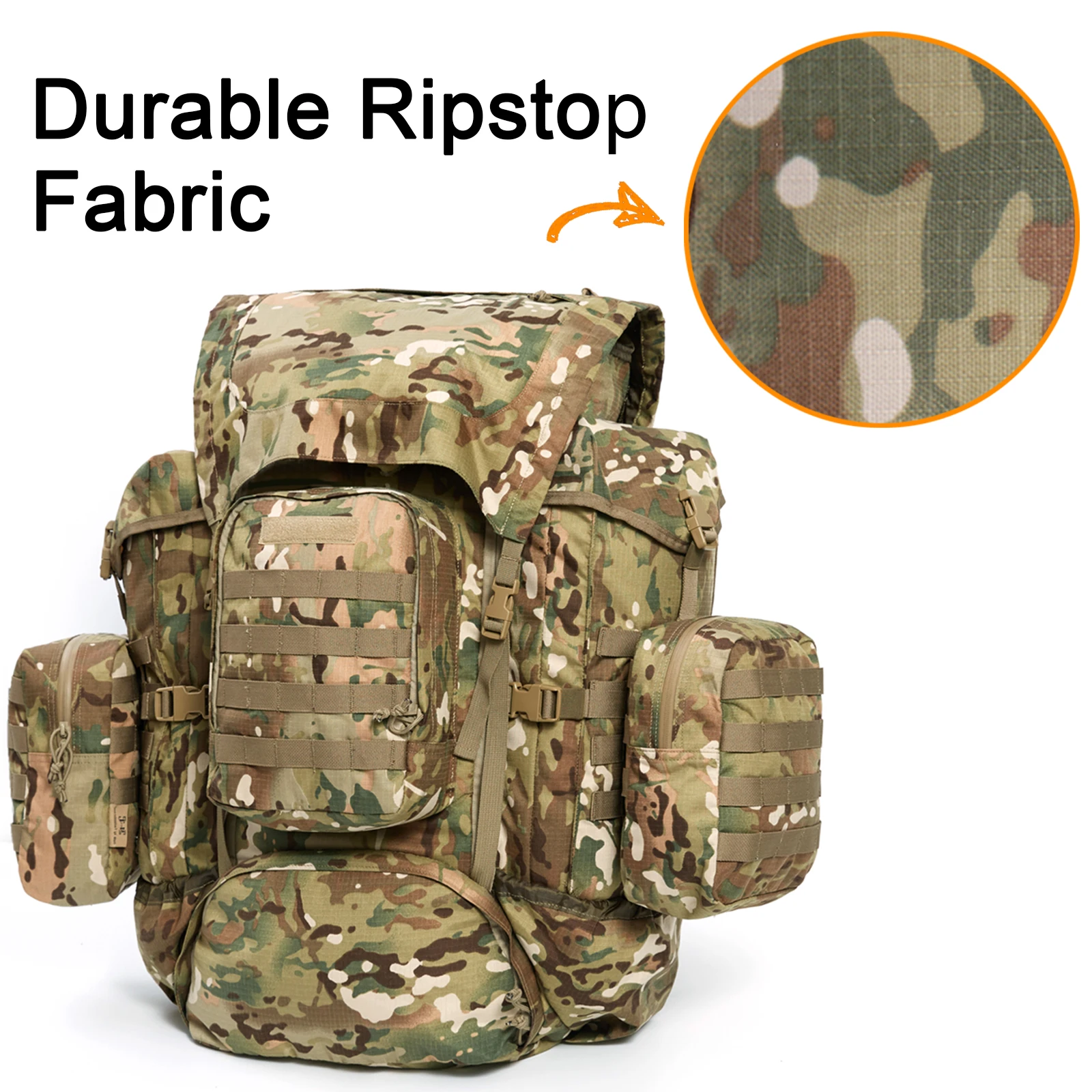 Imagem -02 - Mochila Akmax-militar do Exército Tactical Mochila de Caça Alumínio Quadro Externo Multicam Nylon Tecido Grande Carga Molle