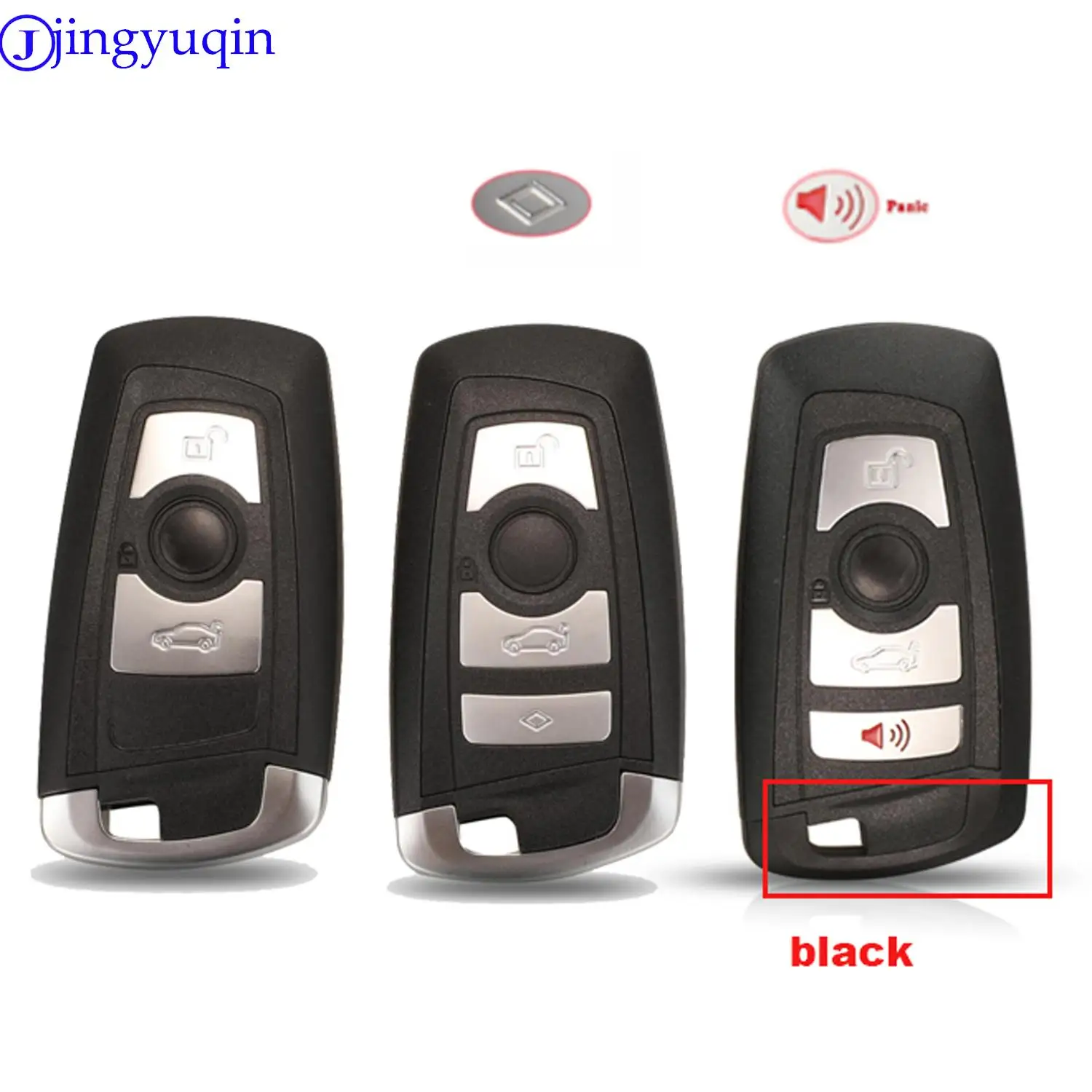 jingyuqin 3/4B Smart key Shell Cover Case Keyless For BMW CAS4 F 3 5 7 Series E90 E92 E93 X5 HU100R With Uncut Blank Blade