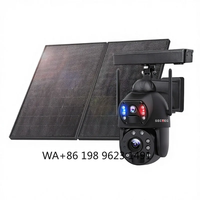 6MP Dual Lens Solar Powered Outdoor  Two-Way Voice Alarm Low Power 4G Security