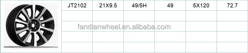 1pcs High Performance Aftermarket Aluminum Alloy Cast Rims 21x9.5 PCD 5x120 Stud Pattern For SUV & Chevy