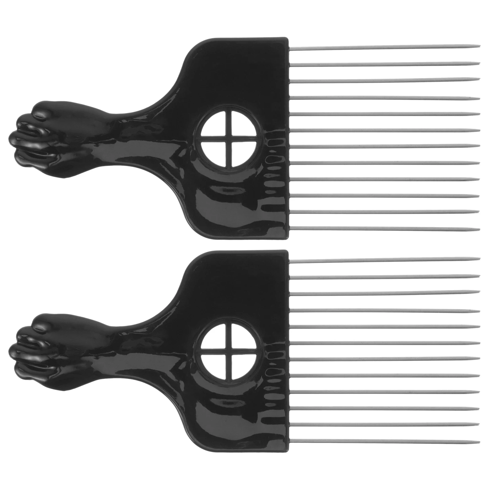 

2pcs Steel Needle Comb Hair Picks for Curly Afro Curls Women Men Styling Salon Use Combs Wet Dry Safe Premium