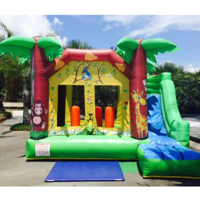 4in1 Combo Jumping Castle Strong PVC Bag Customized Bounce House School House Custom Indoor Basketball