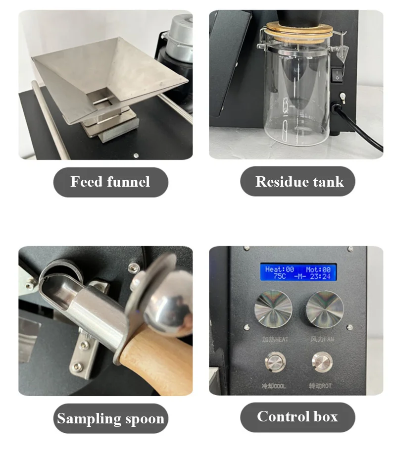 Professional 300g Rotate Drum Coffee Bean Roaster Small Stainless Steel Coffee Bean Roasting Machine Electric Heating Commercial