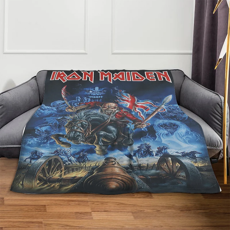 King Size Blanket A-Heavy Metal Band Iron Maidens Microfiber Bedding Fluffy Soft Blankets Warm Fleece Camping Custom Blankets