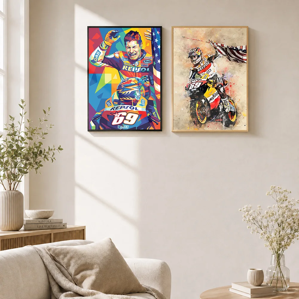 Nicky Hayden Metal Poster With Aluminum Alloy Frame Personalized Photo High Speed Championship Style Wall Art For Racing Lounge