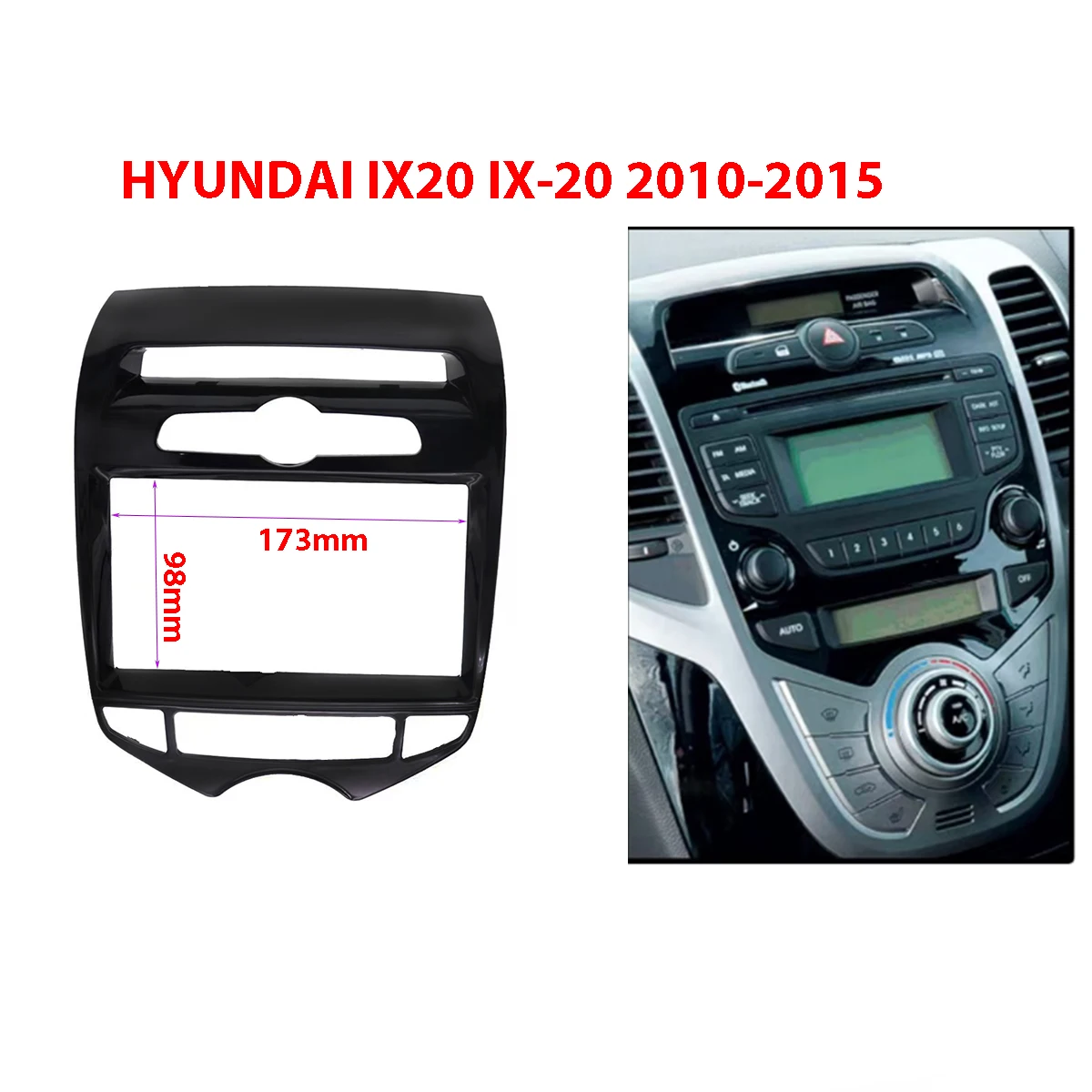 2din car Panel Plate Mounting Dash Installation Bezel Trim Kit for HYUNDAI IX20 IX-20 2010-2015 Auto AC 2 Din Car Radio Fascia