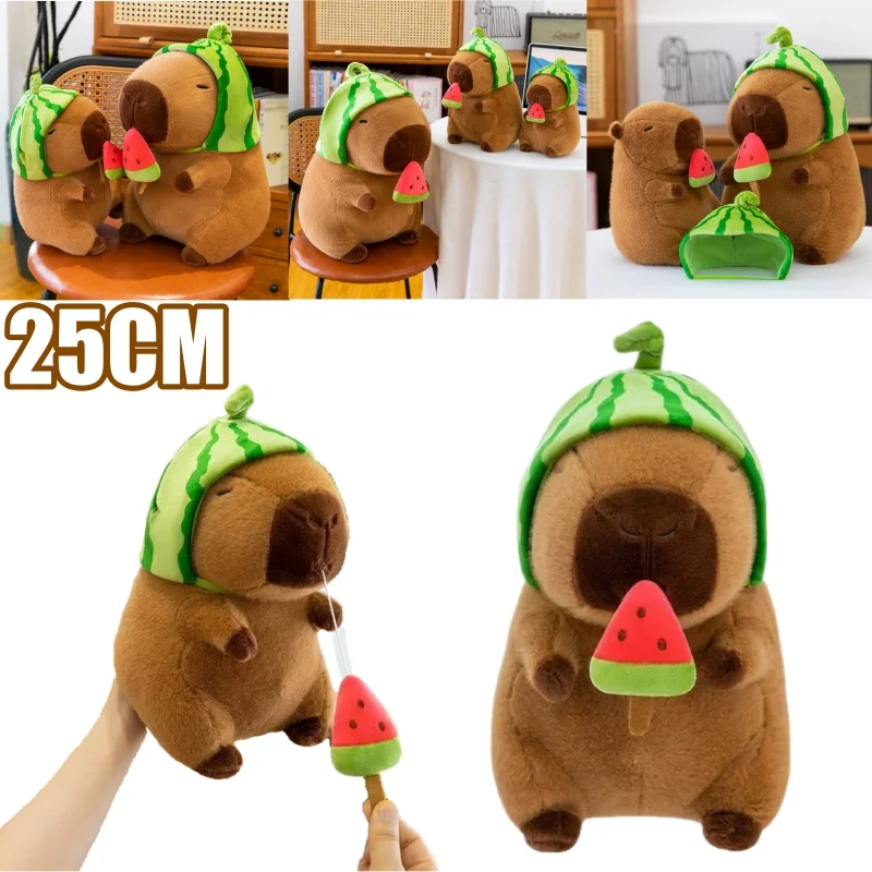 

Watermelon Capybara Plush Toy Stuffed Animal Kawaii Pullable Doll Cute Gift for Kids Boys Girls Children Soft Squishy Fun Play