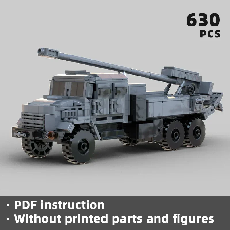 

Ukrainian 2S22 Bohdana self propelled howitzer bricks KrAZ 6322 truck armed forces blocks military modern combat vehicle