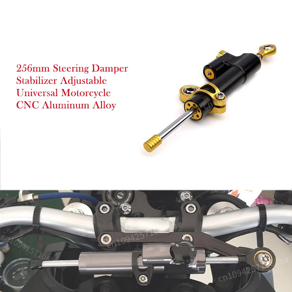 

256mm Universal Adjustable Damper Steering Stabiliz Motorcycle Accessories Aluminum Alloy For Honda Z900 H2 GSXR1000