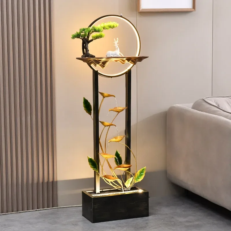 Large Floor Light Luxury Cycle Flowing Water Ornaments Living Room Entrance