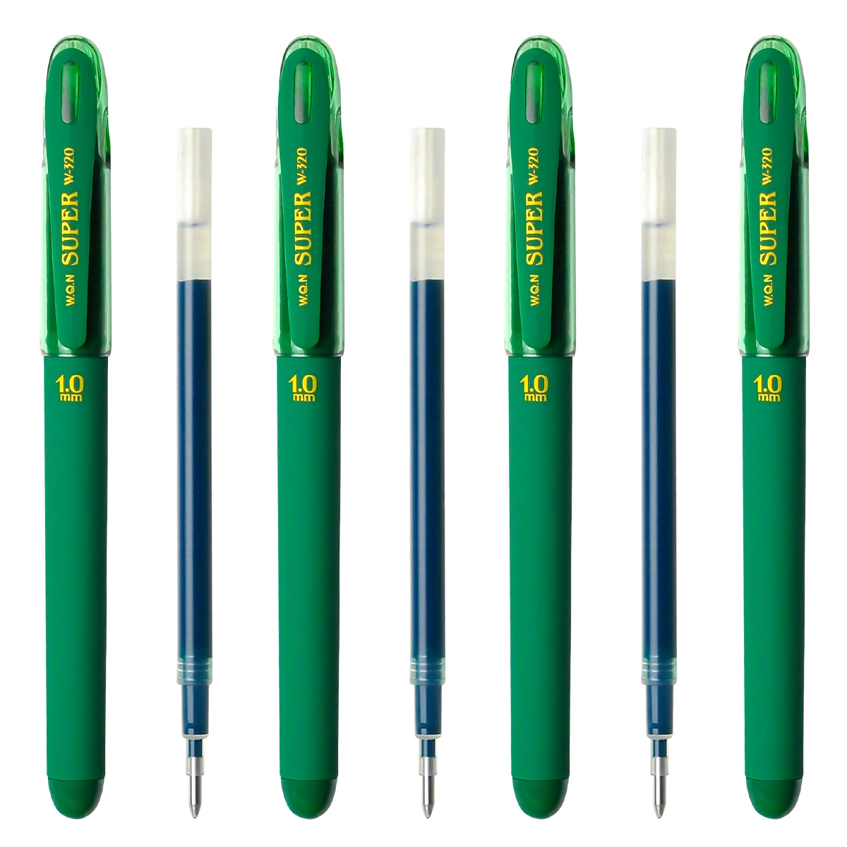 3/6pcs Green Ink Gel Pens,, 1.0mm,for Writing, Large Capacity Refill, Office Supplies Back To Sochool