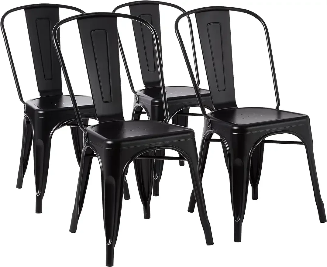 Amazon Basics 33DC01S4-BK Chair, 4 Pack, 20.1