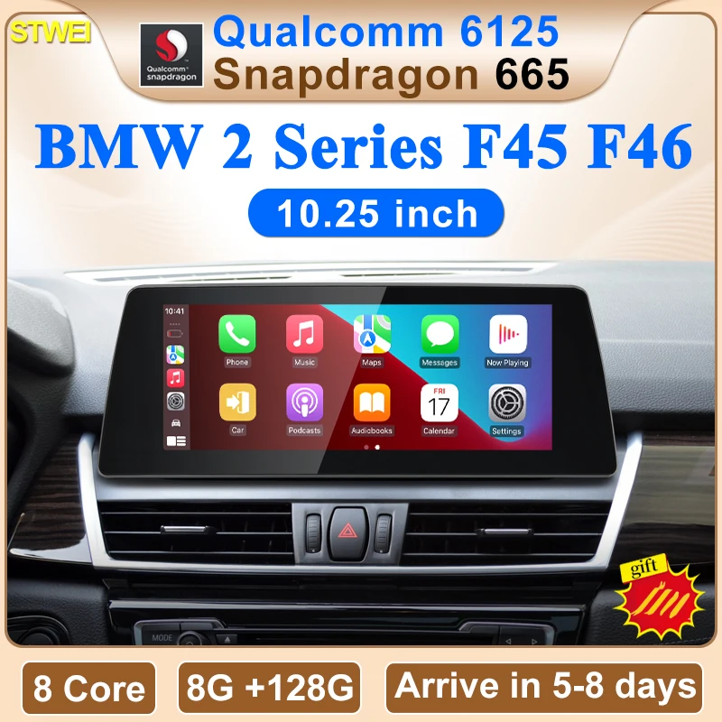 

ID8 Qualcomm Snapdragon665 Android 12 Беспроводной CarPlay авто для BMW 2 серии F45 F46 NBT EVO ID6 автомобильные мультимедийные проигрыватели GPS Navi