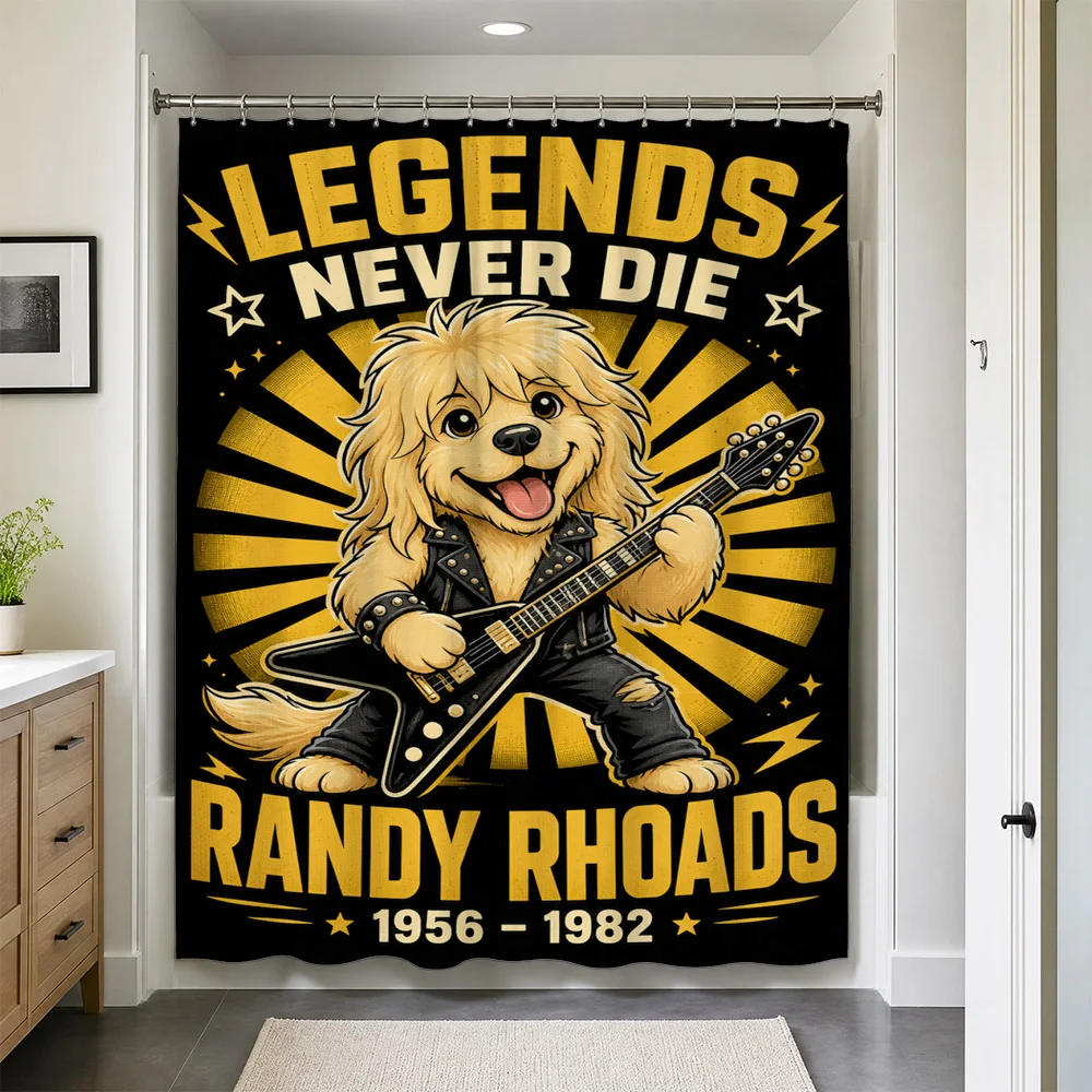 Waterproof Shower Curtain Bath Liner Rock Music Legend Poster Andy Rooney Style Pop Culture Art Home Decor Bathroom Wall Hanging