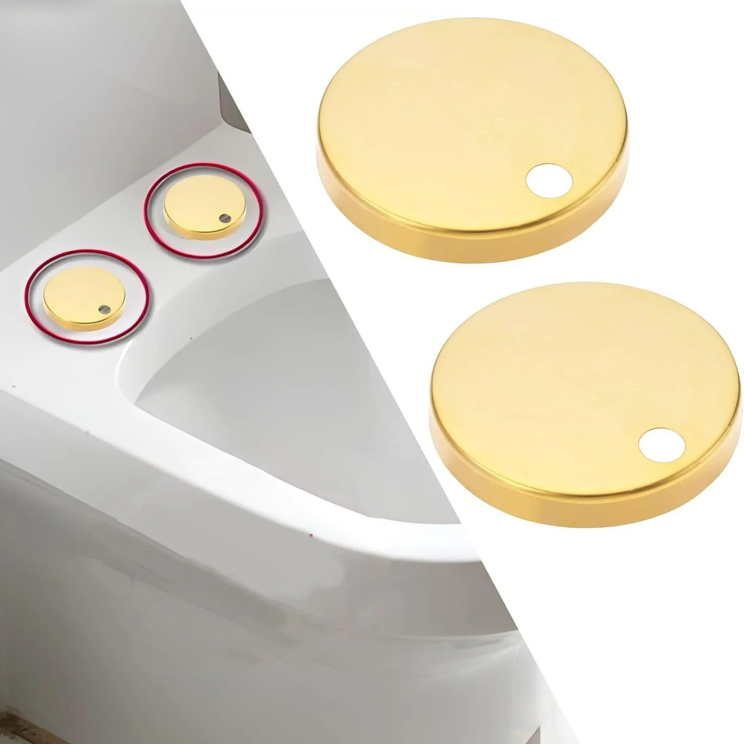 

4pcs Stainless Steel Seat Hinge Covers Universal Decorative Easy Install Durable Replacement For Bathroom Round Floor Lids Cover