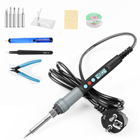 110V/220V 90W Protable Digital Soldering Iron Adjustment Temp Thermal Ceramic Heating Soldering With Electronic Welding Tip Tool