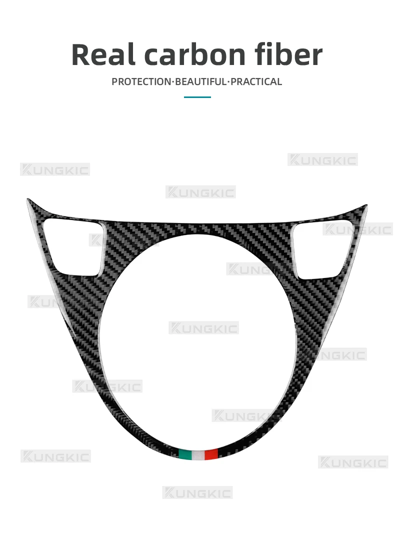 Für Fiat 500 2008-2015 & Abarth 595 695 595C 695C 2012 2013 2014 2015 AT MT Echte Carbon-Faser Schalthebel-Verkleidung Aufkleber – Detail 2