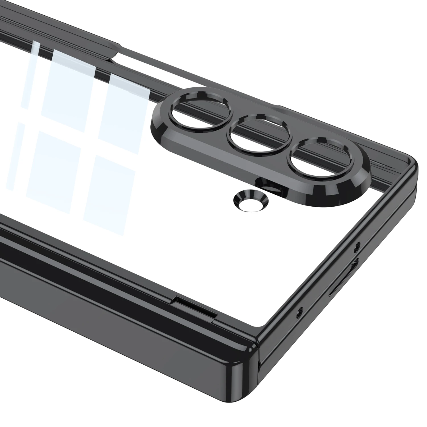 Etui z zawiasem magnetycznym do Samsung Galaxy Z Fold 7 Powłoka szklana na zewnętrzny ekran Przezroczysta twarda obudowa do etui Galaxy Z Fold7 — zdjęcie produktu 5