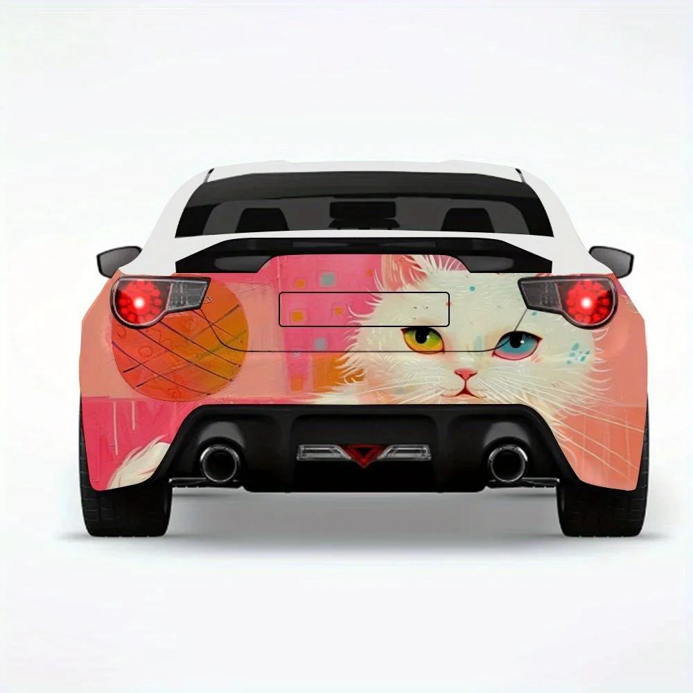 

Cute White Cat Car StickerVinyl Decal for Car Rear, Waterproof Self-Adhesive Vinyl Stickers for Vehicle Tail & Bumper, Decoratio