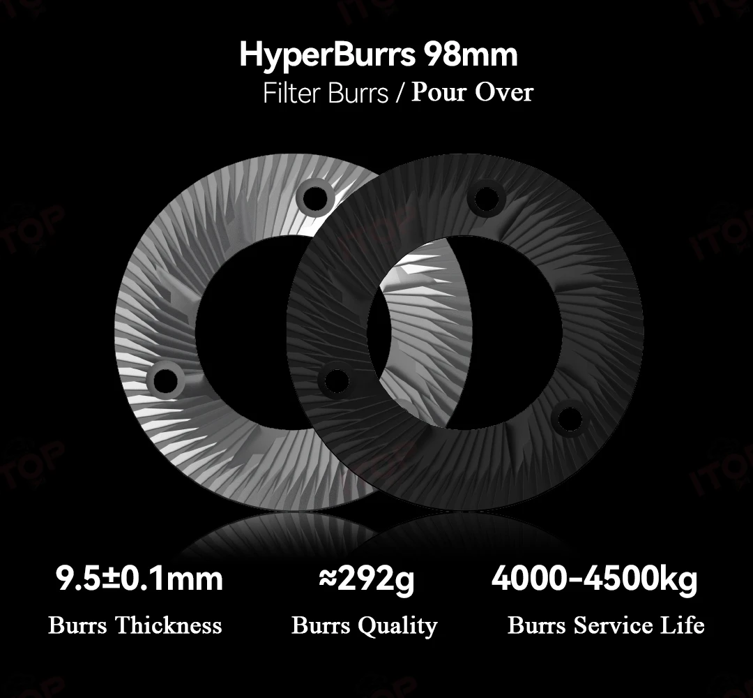 ITOP-HB HyperBurrs Burrs for 64mm/98mm Coffee Grinder 64-66 HRC Rockwell Hardness Burr Pour Over/Espresso Burrs SSP Burrs