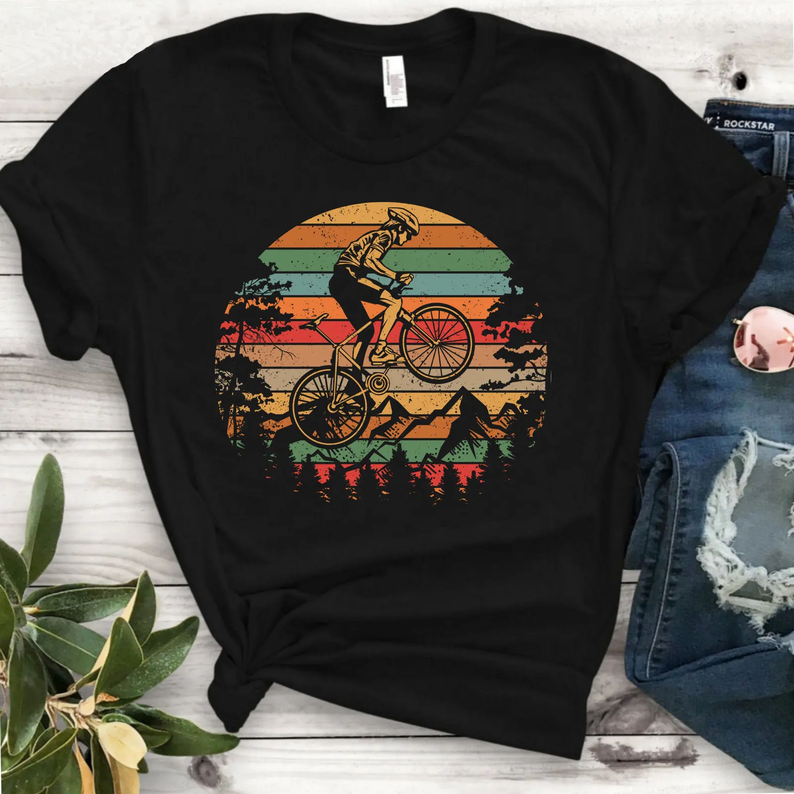 Bicycle Vintage T Shirt Lover Biking Mountain Bike Cycling Funny Velo Tandem Biker Sport