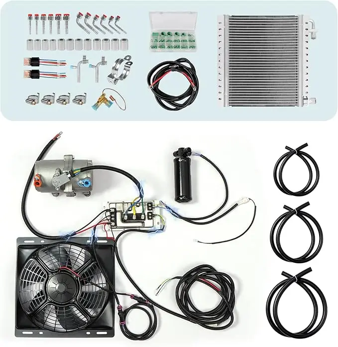 TELCOOL 12V Car Electric air Conditioning Unit DC Air Conditioning Kit Suit for Pickup Trucks, Agricultural Vehicles, RV, Trucks