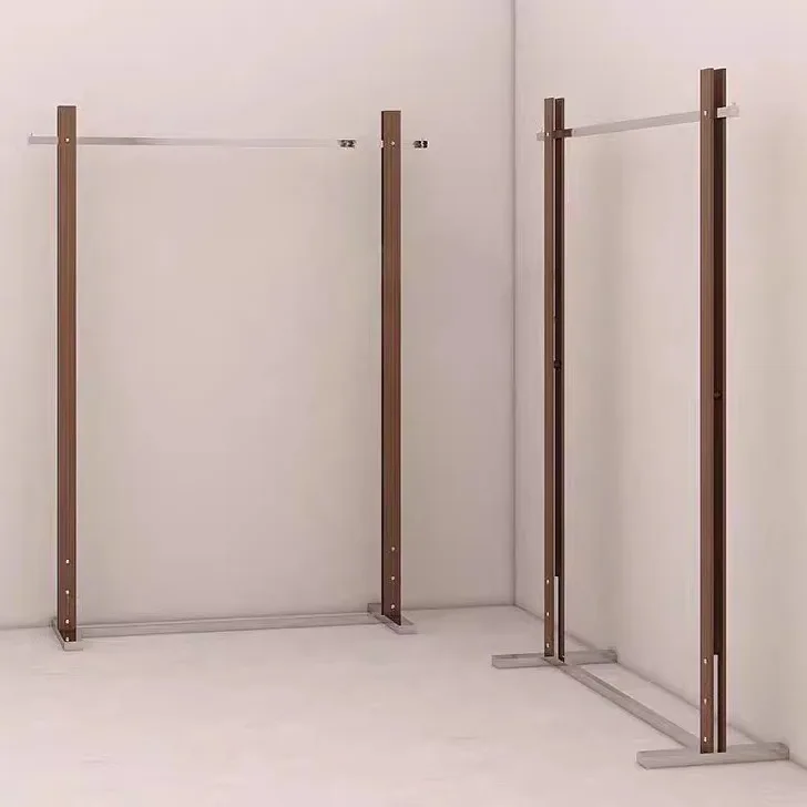 

Manufacturer clothing store stainless steel brushed display stand walnut women's clothing store Nakajima floor rack
