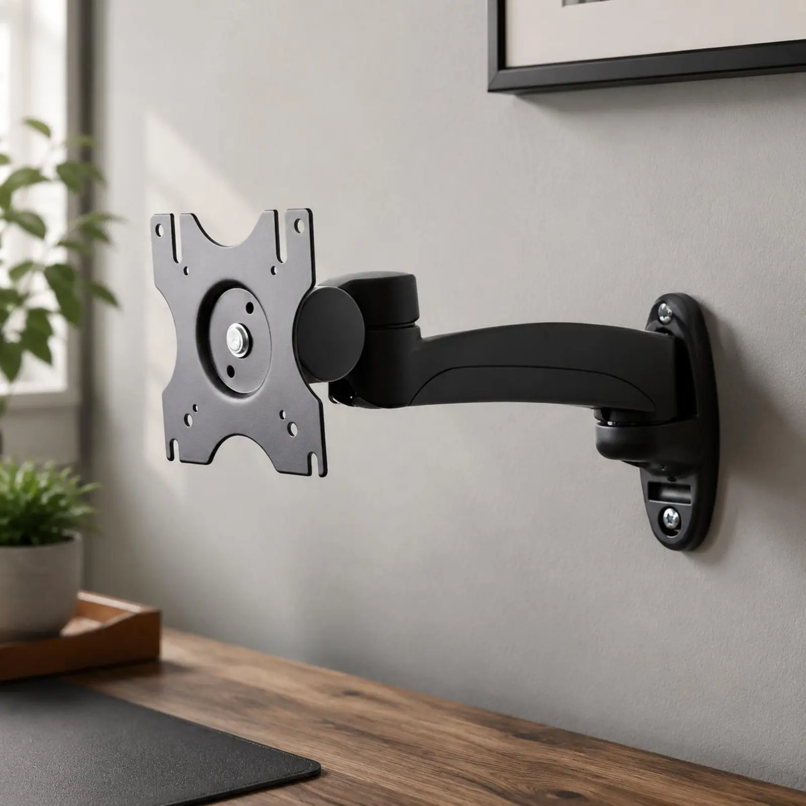 

Retractable Display Bracket Space Saving Monitor Wall Mount Wall Mount Monitor Bracket Sturdy Metal Heavy Duty for Industrial