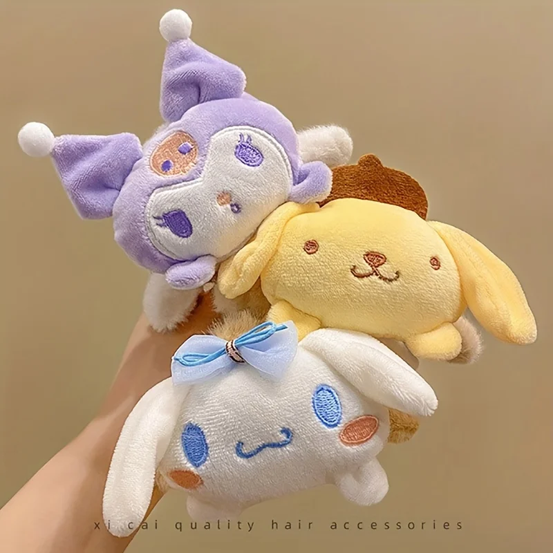 1PC Sanrio Kuromi Cinnamoroll Series Hair Clip Cute Cartoon Plush Hair Claw Clip Kawaii Hairpin Back Head Hair Accessories