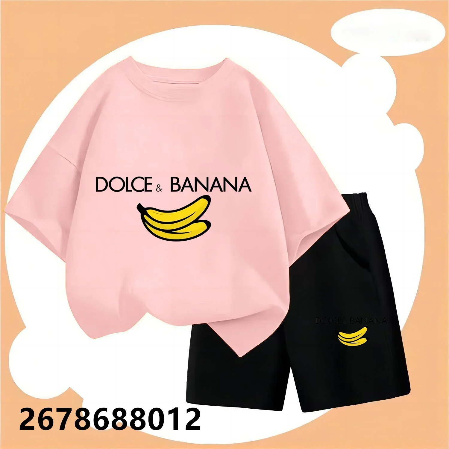 

Summer Fashion Dolce Banana Letter Pattern T Shirt Set Boys Casual T-shirt Sets Round Neck Short Sleeve Comfy Kids Tops Clothes