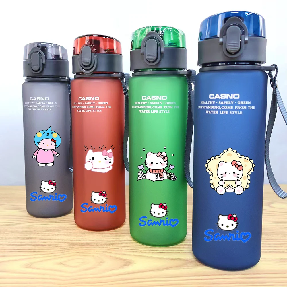 560ml Sanrio Hello Kitty Cartoon Large Capacity Multi Color Plastic Outdoor Sports And Fitness Portable Leak Proof Water Cup