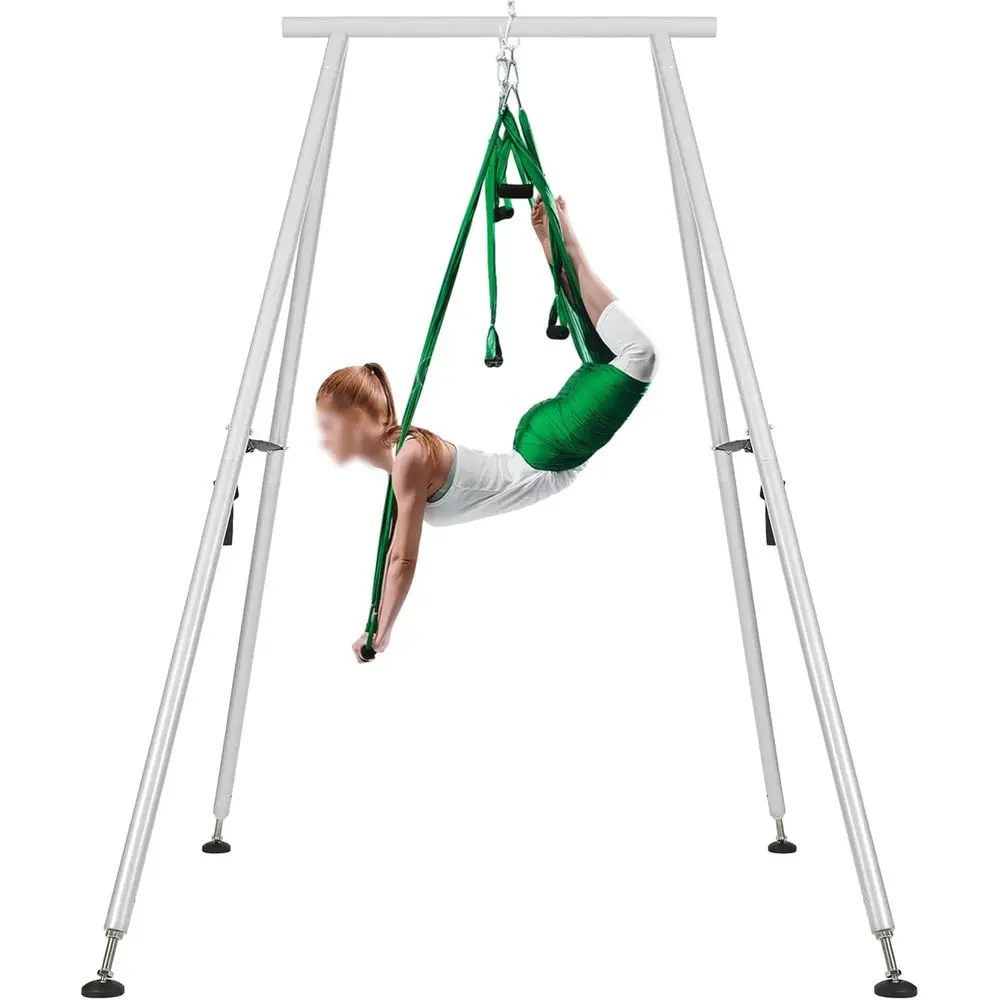 

Portable Stand for Aerial Yoga and Inversion, 9.6ft Swing Stand, Supports 551lbs, Steel Silver, Suitable for Indoor and Outdoor