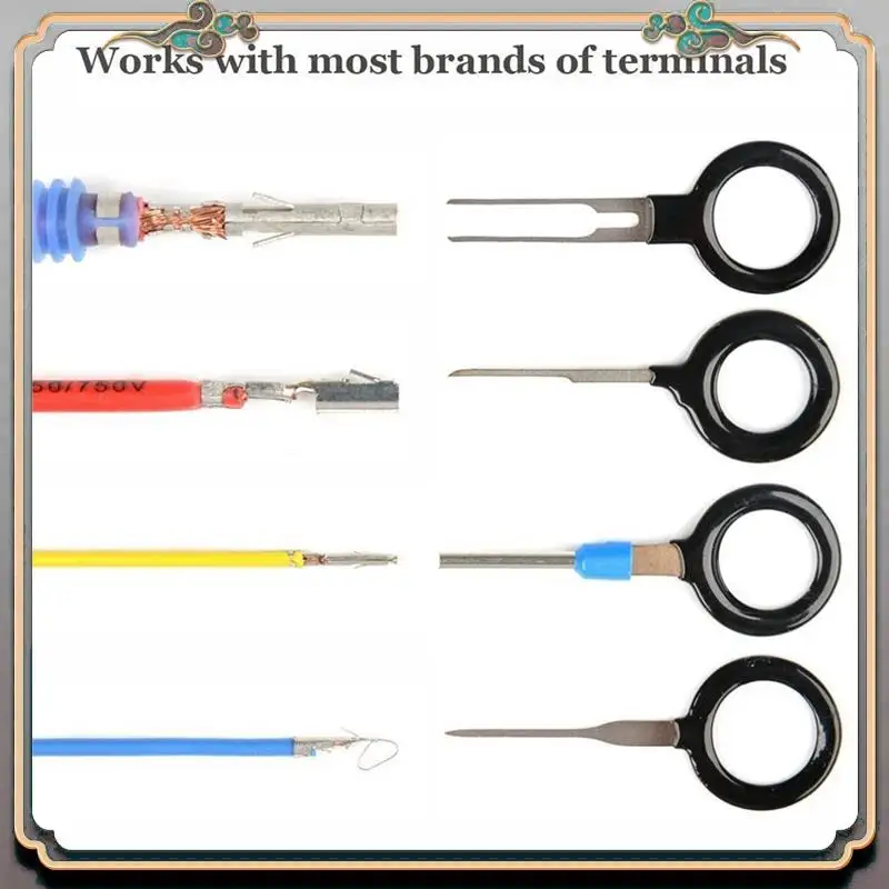 Reliable-14Pcs Auto Terminals Removal Key Tool Set Car Electrical Wiring Crimp Connector Extractor Puller Release (Silver)