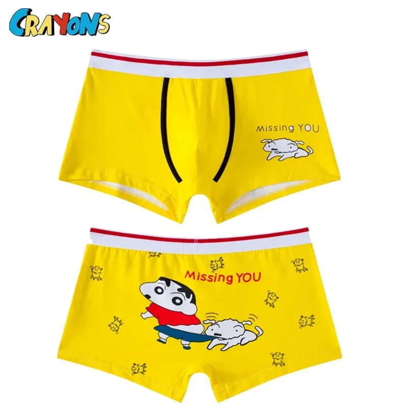 Kawaii Crayon Shin-Chan Series Printed Men\'s Fashion Cotton Underpants Cute Cartoon Comfortable Low Waist Briefs Various Size