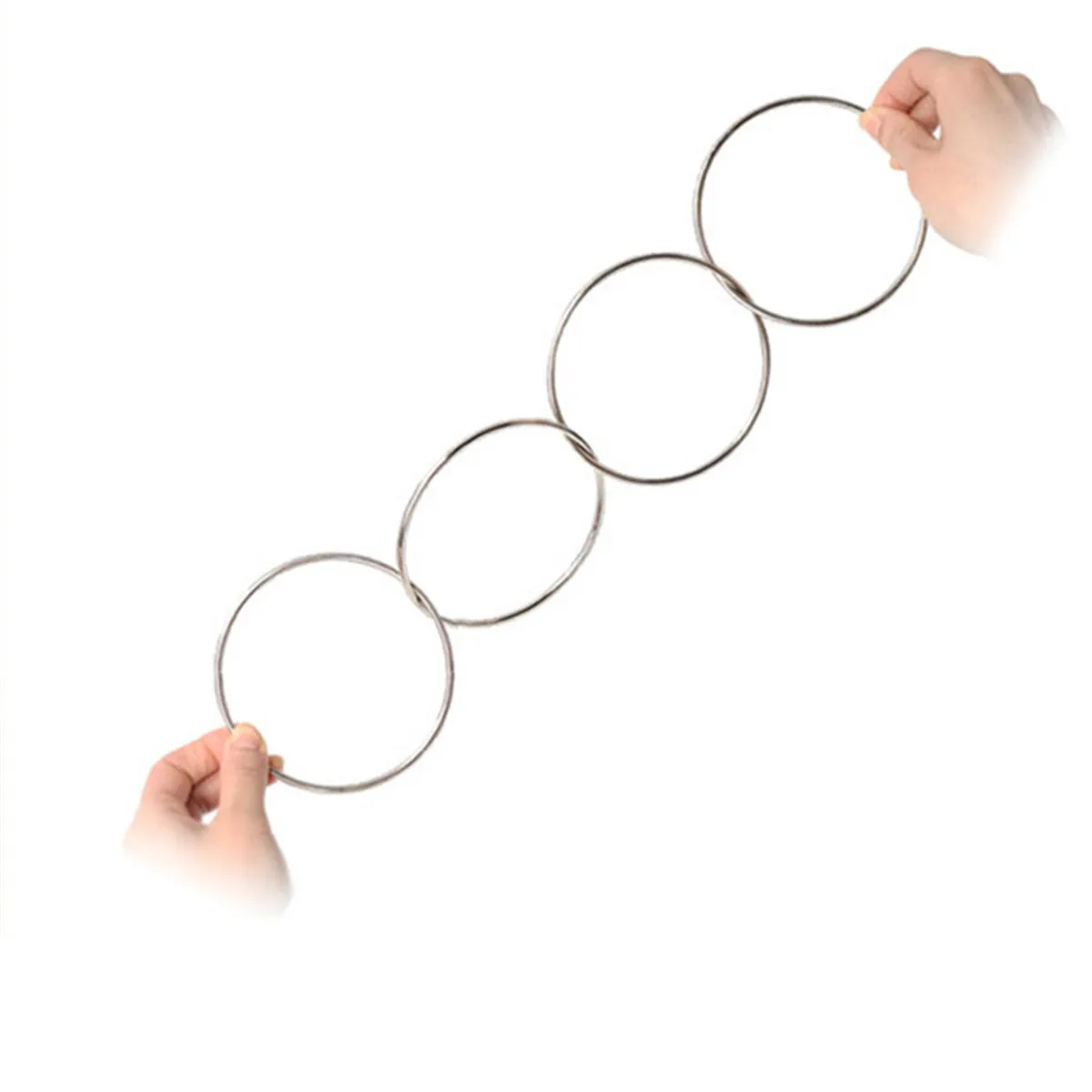 4Pcs Magic Toy Metal Rings Classic Linking Iron Hoops Fun Magic Trick Playing Props Toys Tools Close-up Magic Tools Supplies