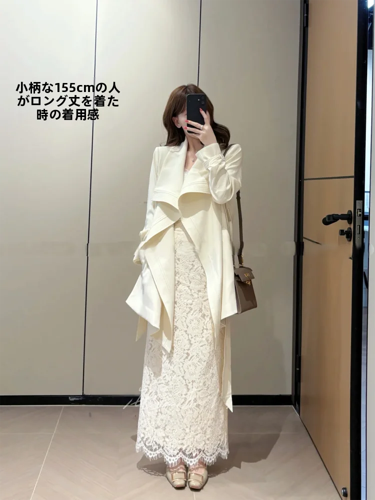 Elegant Over-Knee Lace Long Skirt Soft Feminine Desire Commute Versatile Women's High Waist Pencil Skirt Straight Cut