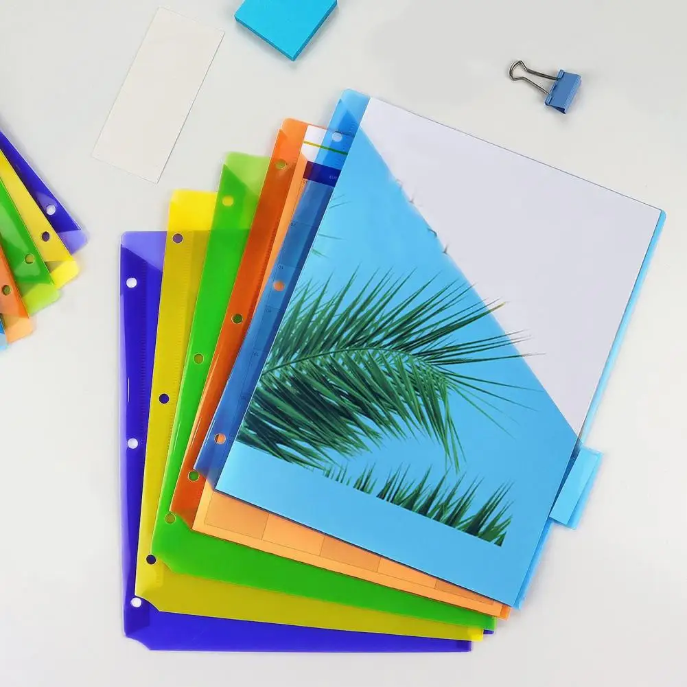 Classroom Organization Dividers 8 Pcs Colorful Tab Binder Dividers with Pockets 3-hole Punch Workbook Organizer 8-tab for School