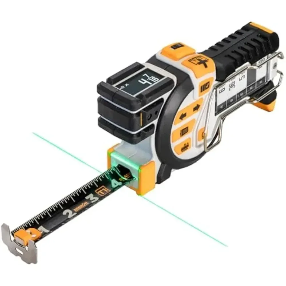 Ein digitales Maßband Tomahawk – professionelles, genaues Messwerkzeug, Laser, Bluetooth, austauschbare Klingen