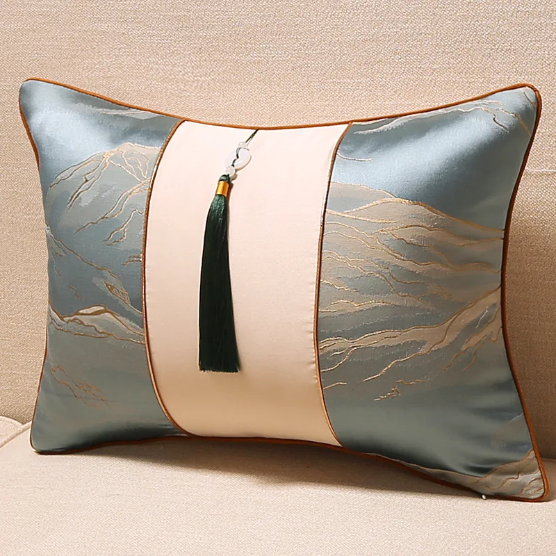 New Chinese-style Decorative Throw Pillows for Living Room Sofa Cushions Luxury Stain Waist Pillow Covers Backrest Covers