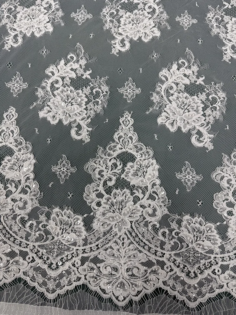 3M Perlenkordel Stickerei Glitzer Pailletten Spitzenstoff. Luxuriöses Abendkleid Französische Spitze. Stoff zum Nähen. Hochzeitskleid. 2026 Neu – Detail 6