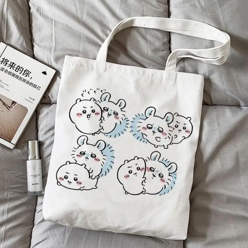 Chiikawa Momonga Canvas-Tragetasche, Kawaii Anime Flying Squirrel Print, Schultertasche, Einkaufstasche, Studenten-Schultasche, Geschenk