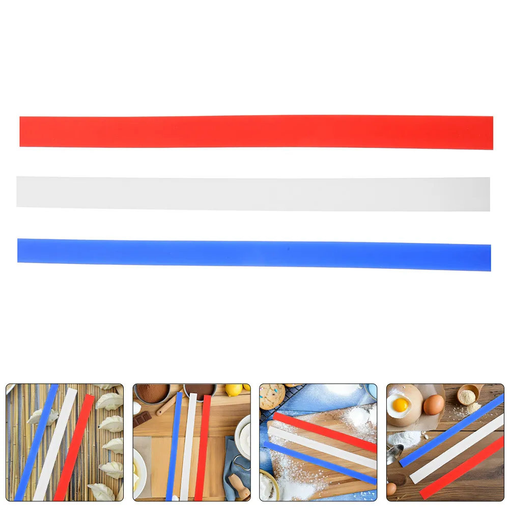 6Pcs Heat Resistant Silicone Rolling Pin Guide Strips Measuring Dough Thickness Ruler Non Stick Baking Rolling Tool Kit