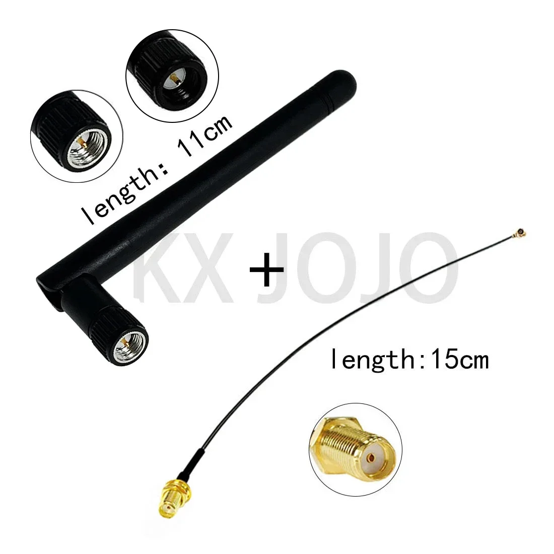 

Wifi Antenna 2.4G 3dBi Omni with SMA Male Plug for Wireless Router + SMA to UFL.IPEX Cable 15cm Extension
