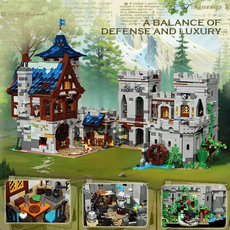6640PCS Medieval Jungle Castle Building Blocks Forest Castle Model Bricks Desktop Decoration DIY Toys For Kids Holiday Gifts
